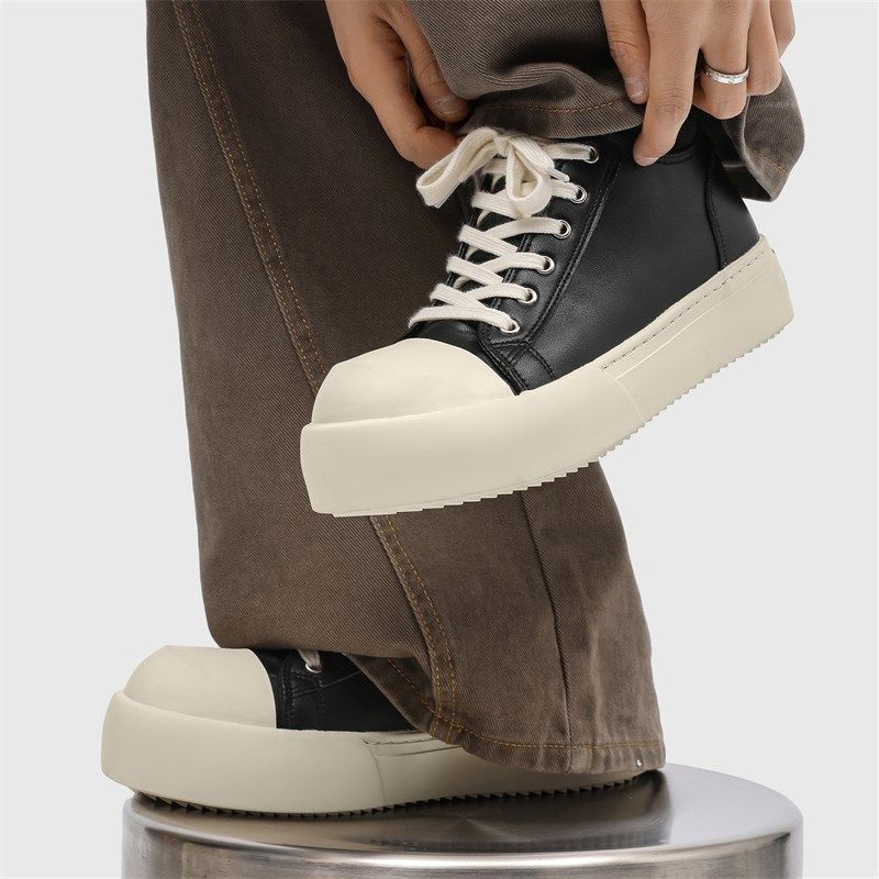 板鞋男鞋黑色小众大头纯黑厚底美式全黑软底休闲鞋百搭通勤小黑鞋,流行男鞋,休闲板鞋,淘宝优惠券,粉丝福利购,淘宝优惠卷