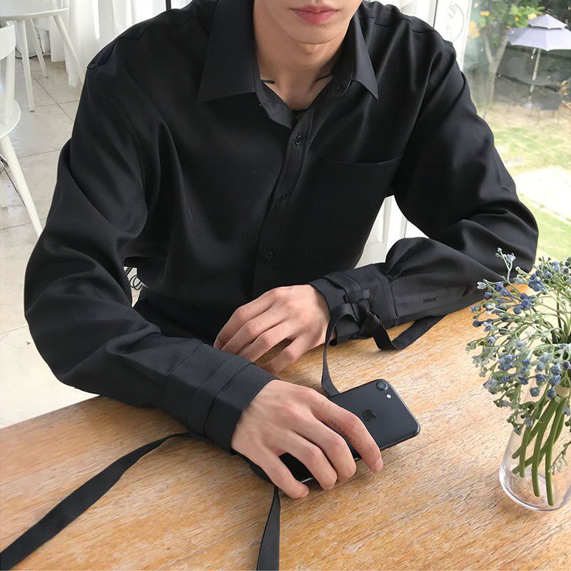 心机衬衫设计感男港风夜场时尚个性潮流韩版潮英伦风衬衣免烫抗皱