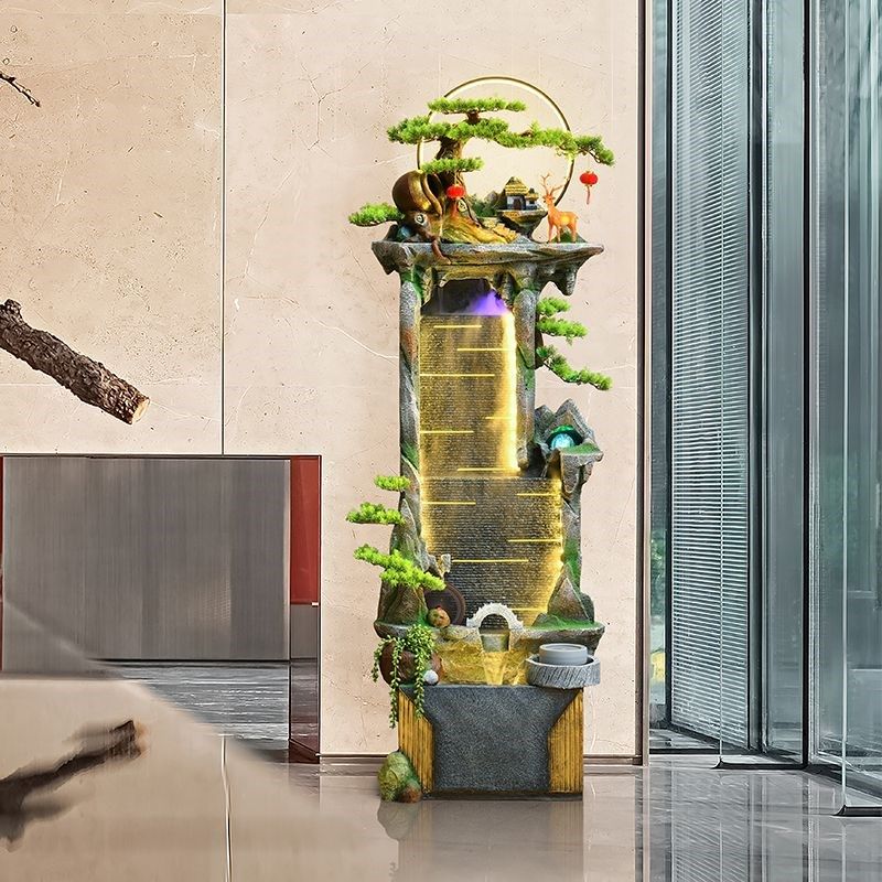 办公室招财假山流水摆件循环水造景装饰品阳台喷泉水幕墙开业礼物,家居饰品,落地摆件,淘宝优惠券,粉丝福利购,淘宝优惠卷