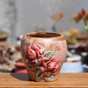 Ceramic Flowerpot Vase Bonsai-Pots Succulent-Plant-Pot Hand-