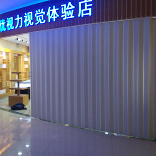 pvc折叠门商铺店铺塑料门厨房简易隔断门商场折叠推拉门屏风移门