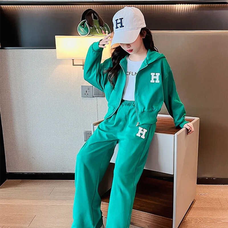 韩版时尚休闲运动套装女春秋款2024新款减龄洋气学院风宽松两件套