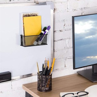Iron Grid Fridge Magnetic Whiteboard Pen Holder Square Stora