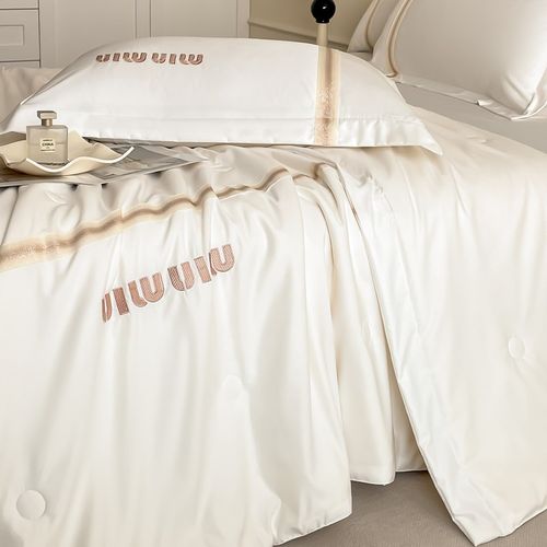 高端夏季凉感天丝夏凉被四件套轻奢高级感冰丝空调被可水洗薄被子