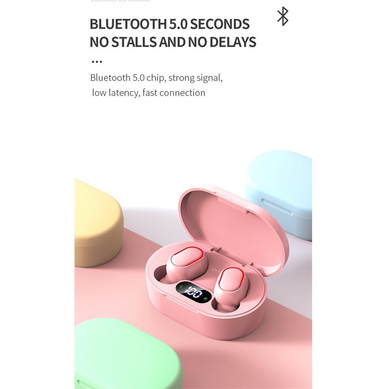 推荐E7S Wireless Earphones Bluetooth Noise Cancelling LED Di