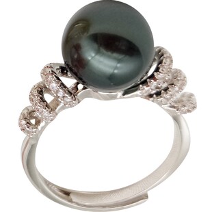 母贝珍珠戒指女 时尚个性 食指指环戒圈装饰网红 百搭天然 送女友