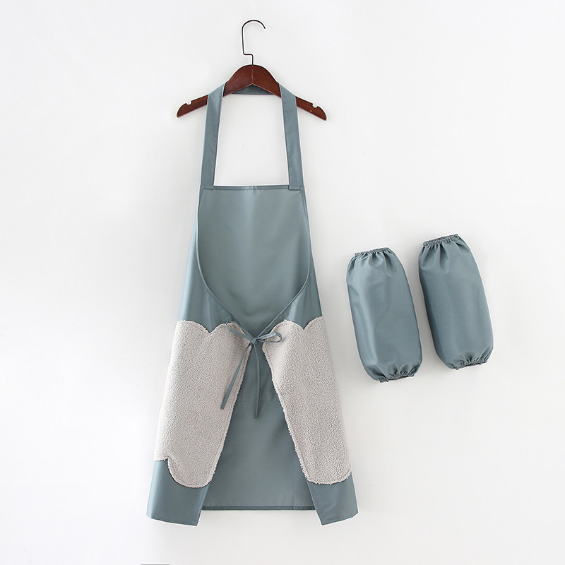 现货新款防水防油围裙女可爱w家用厨房做饭情侣工作服男士夏季围