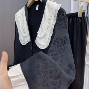 高级感冰雪丝睡衣女士2024春秋新款丝绸家居服秋冬季薄款套装春天