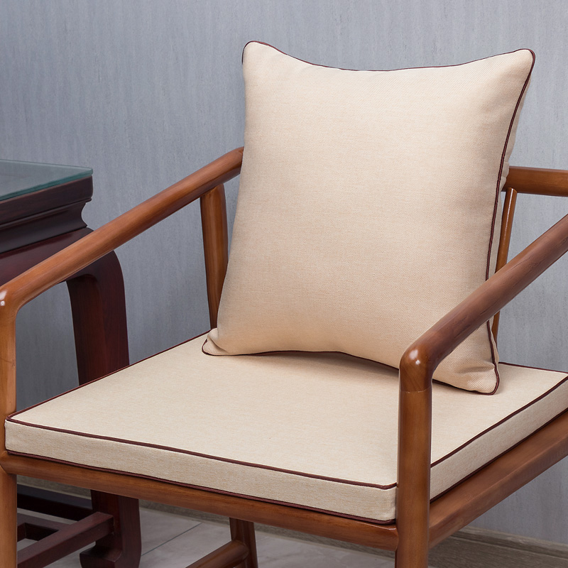 中式红木椅子坐垫圈椅太师皇宫官帽餐桌椅垫亚麻海绵粽椰乳胶定制
