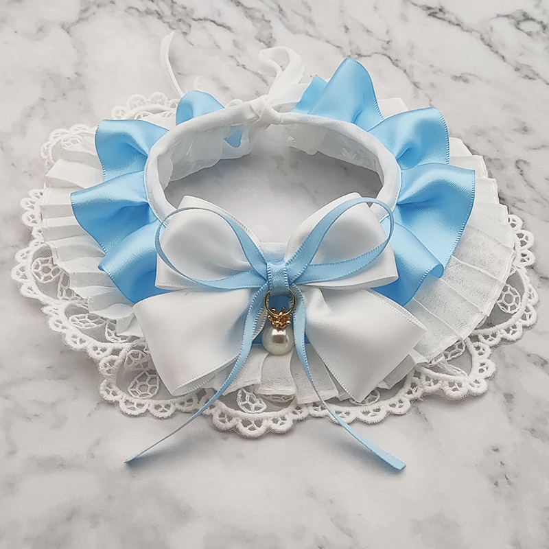 宠物围脖春夏蕾丝口水巾猫咪公主猫饰品狗狗围巾小型犬布偶配饰