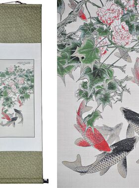 中国风外事礼品蜀锦蜀绣商务礼品前程似锦装饰画卷轴挂画送老外
