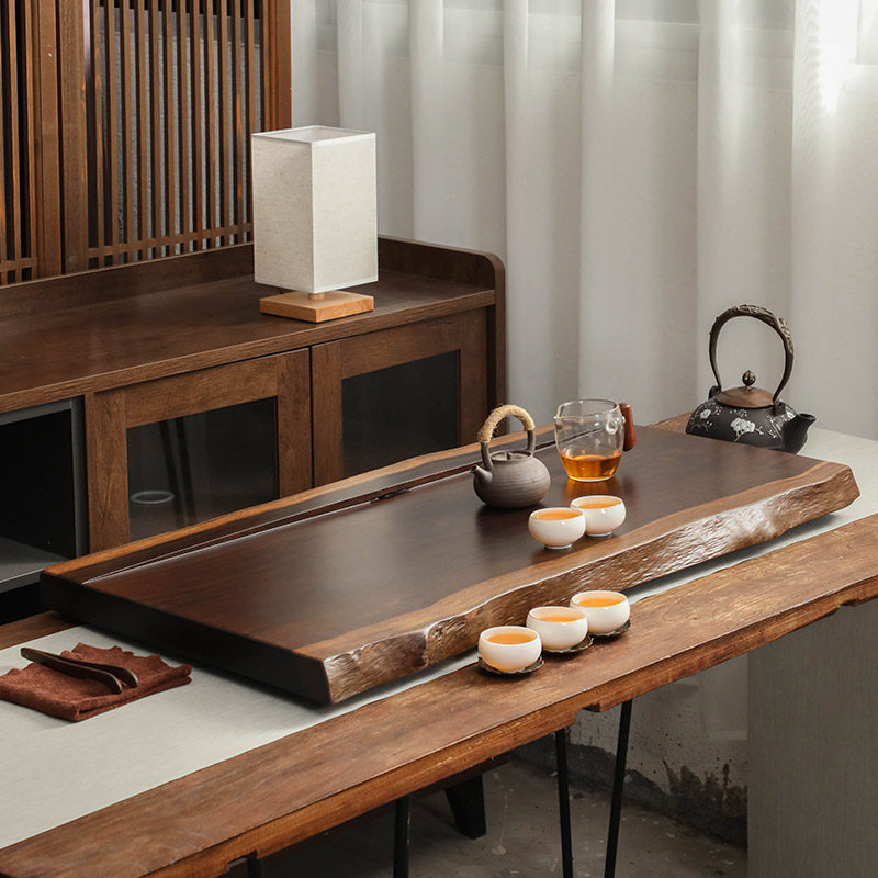 简约原木茶盘家用整块黑檀实木茶台自然边茶具排水式茶海托盘,餐饮具,茶盘,淘宝优惠券,粉丝福利购,淘宝优惠卷