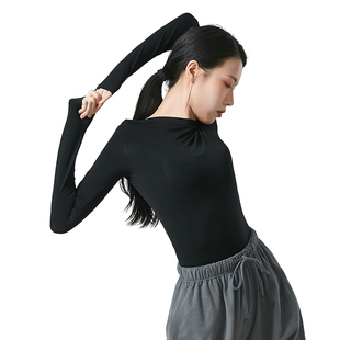 古典舞服装 紧身现代舞练功服艺考形体服秋冬长袖 新款 舞蹈上衣女款