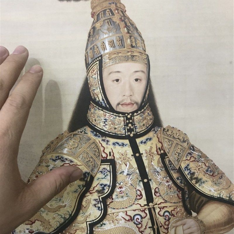 郎世宁画乾隆大阅宣纸绢布装图饰画画微喷字装裱挂pe5jfjw0轴人物