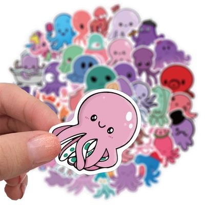 极速50pcs Cute Animal Octopus Sticker Luggage Motorcycle