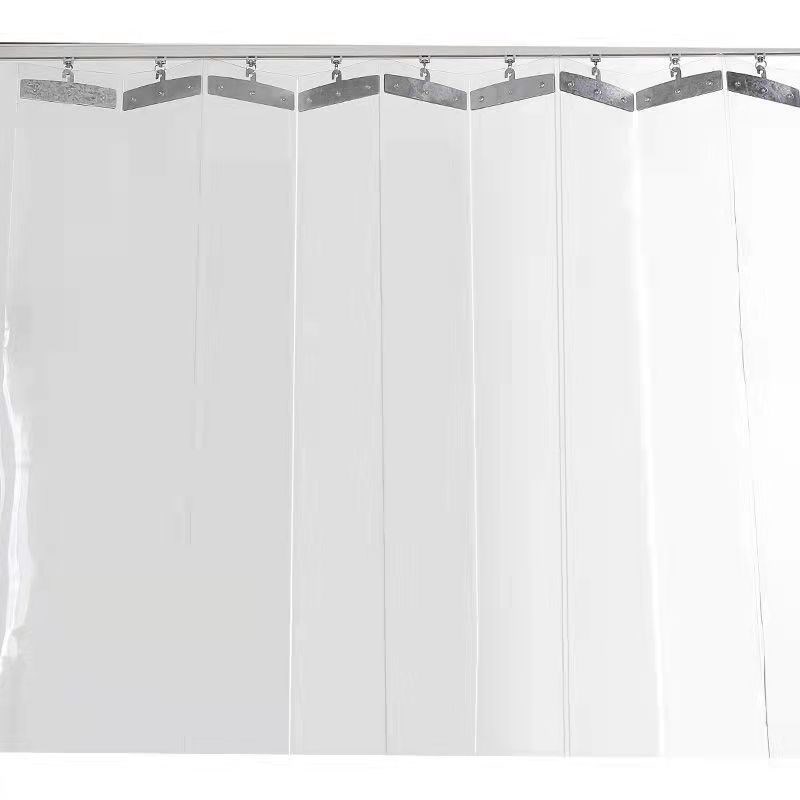 新款滑动折叠门帘 塑料透明 pvcF推拉帘轨道帘空调帘防尘隔热