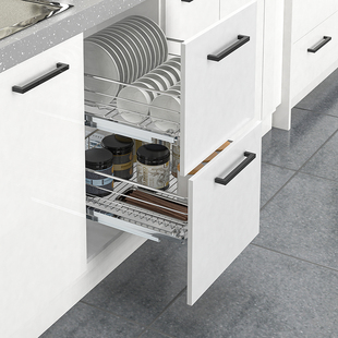 304不锈钢拉蓝小号碗蓝400橱柜内置450拉栏500抽屉调味篮加深拉篮