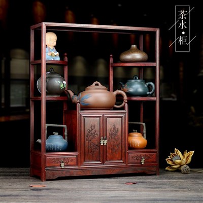 红木酸枝小型茶水柜博古架仿明清中式家具家居摆件工艺品微型柜子