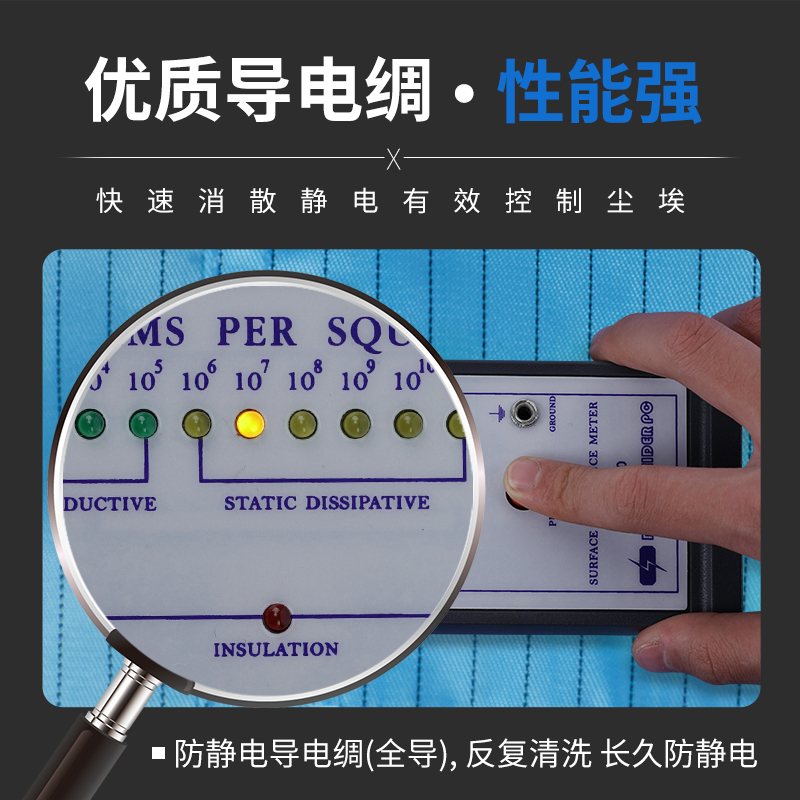 防防电衣尘男女无服防尘洁净工作服长大褂夏季电子厂车间蓝静护服