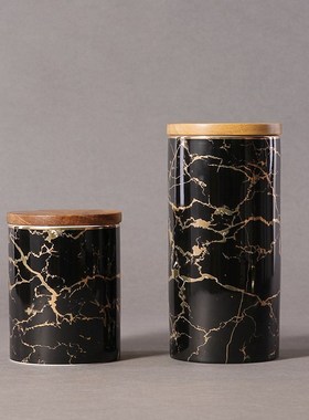 北欧厨房收纳储物罐食品密封罐杂粮罐杂粮收纳盒陶瓷储藏罐