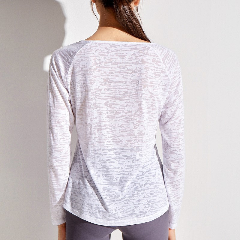 2024瑜伽套装宽松运动上衣跑步套头罩衫吸汗速干衣透气长袖T恤女
