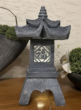 室内插电款复古仿石塔小宫灯x中式禅意客厅茶桌布置造景宫灯摆件