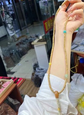 天然星月菩提黄金籽四圈手链项链两用搭配猫抓跑环文玩佛珠手串