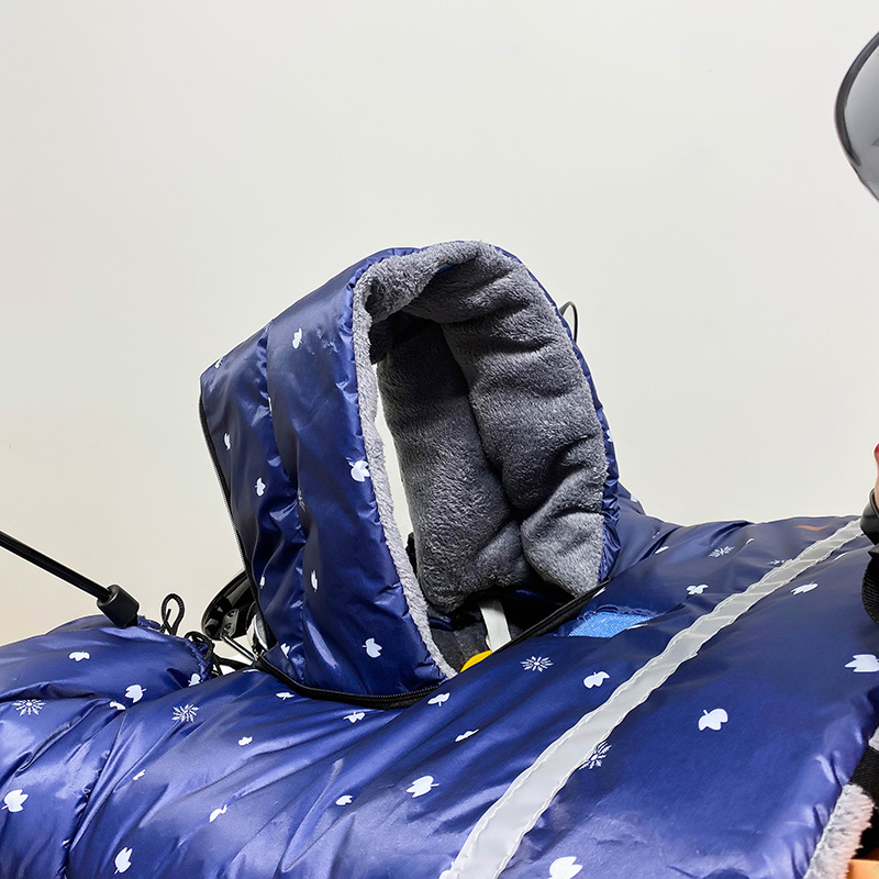 儿童亲子款电动摩托车挡风被冬季加绒加厚电车电瓶防水防寒母子罩