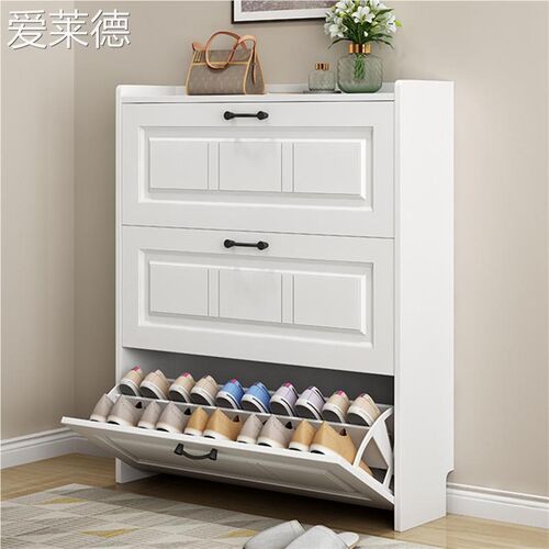 鞋柜家用门口收纳超薄17cm翻斗经济型省空间玄关白色简约现代鞋架