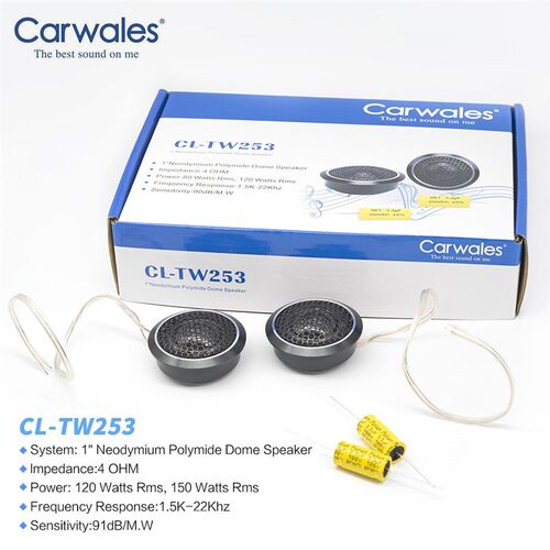 Carwales Car Super Tweeter Speakers 4 Ohms Mini Dome Hifi Tw