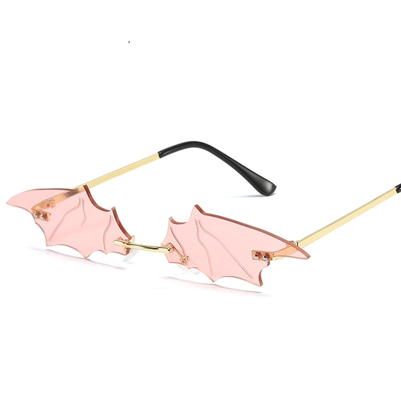 推荐Bat Sunglasses Rimless Fashion Party Glasses Flame Eyewe