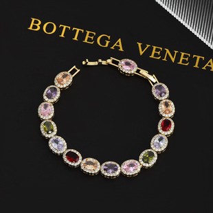 碧玺手链女银小碧玺散珠原石裸石镶嵌小众设计高级感碧玺手串