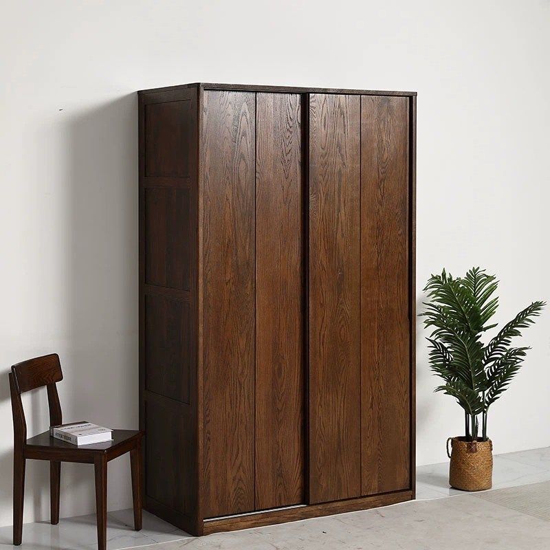 全实木红橡木移门衣柜卧室移门推拉门衣柜收纳橱储物红橡木胡桃色,住宅家具,独立衣柜,淘宝优惠券,粉丝福利购,淘宝优惠卷