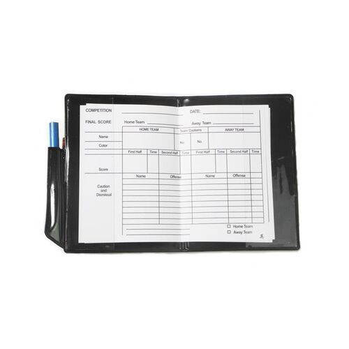 Soccer referee cards with coin whistle red card and yellow c