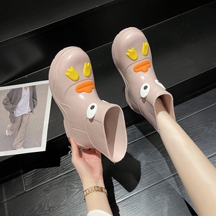 可爱卡通雨鞋女款夏季时尚外穿成人胶鞋防滑新R款水靴子短筒雨靴