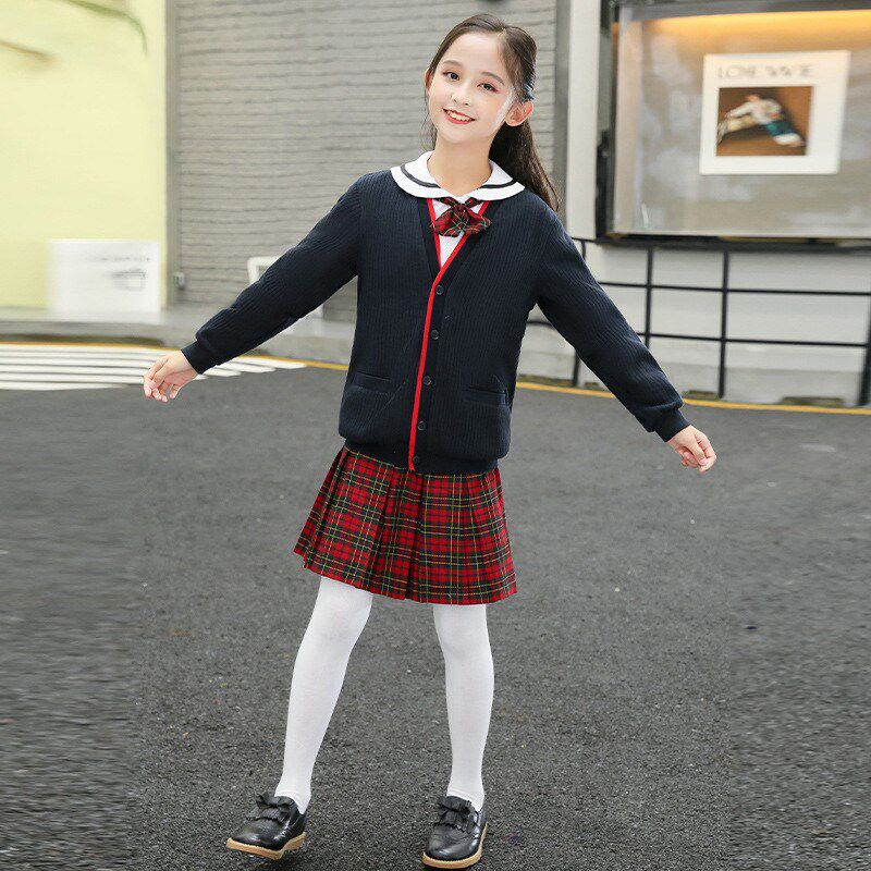 深圳校服制服四件套冬装衬衣毛衣小学生班服深圳小学校服新品