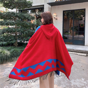 春夏西藏青海加厚保暖斗s篷外套民族风披肩女川藏文艺拍照外搭围