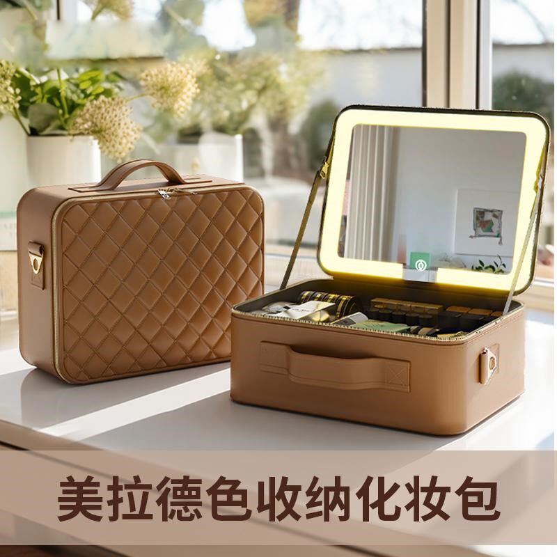 高级感化妆师包大容量手提箱跟妆师带灯镜子旅行出差情人礼物,收纳整理,化妆箱/盒,淘宝优惠券,粉丝福利购,淘宝优惠卷