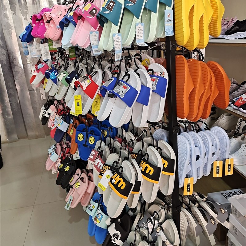 速发拖鞋货架展示架店铺袜子挂架落地超市鞋店鞋架中岛童装店陈列