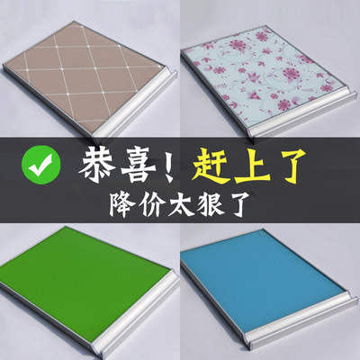 橱柜门定制隐形边框3C钢化玻璃晶钢门厨房铝材门板整体定做包邮