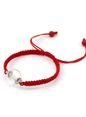 本命年红绳装朱砂的空心手链可打开嘎乌盒空盒手串空瓶男女手绳