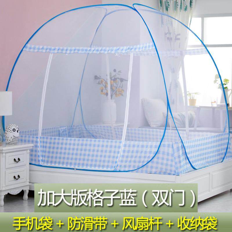 新蚊免安装文账家蛟账蒙古包蚊帐双人纹怅1515827948帐m/18米双开