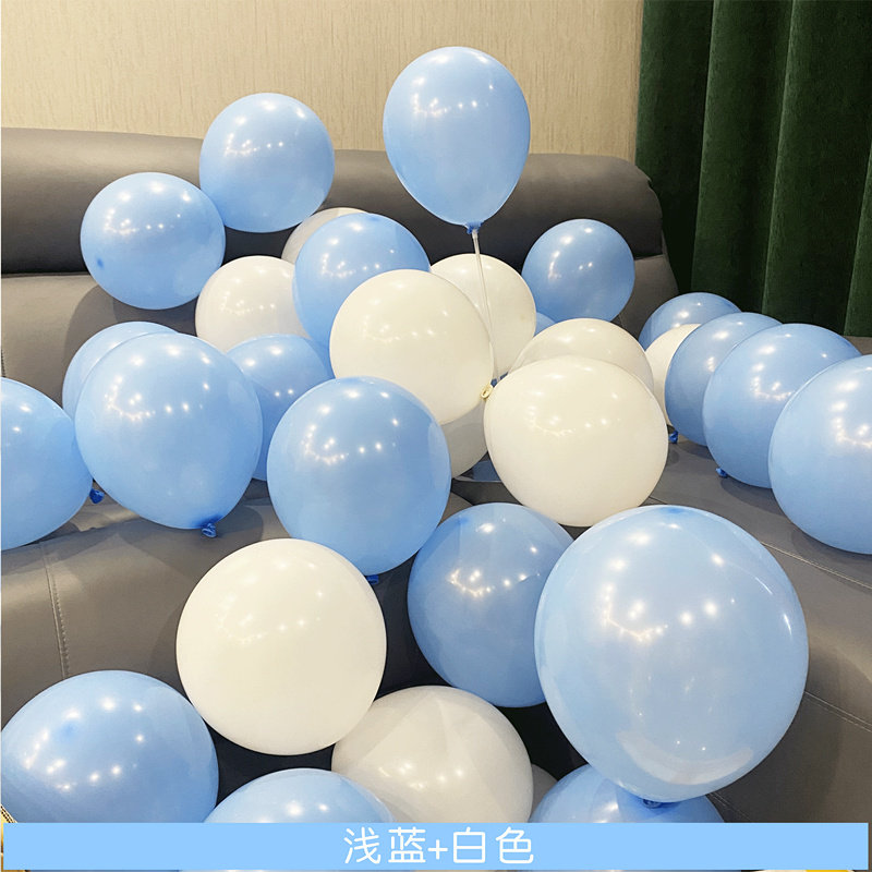 现货深浅蓝复古蓝白色马卡龙x蓝色气球海洋生日毕业幼儿园开学布
