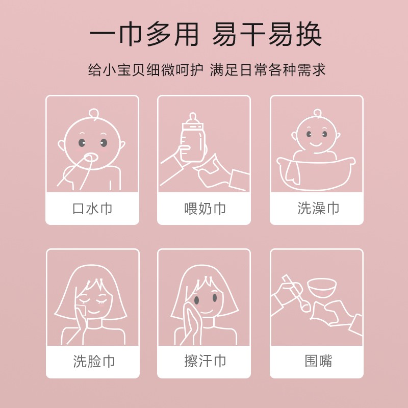 儿童小毛巾纯棉洗脸新生儿全w棉超柔软吸水婴儿宝宝纱布手帕洗澡