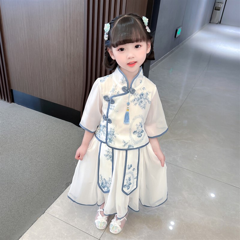 现货女童汉服夏装套装裙子超仙小公主古装衣服中国风儿童装小女孩