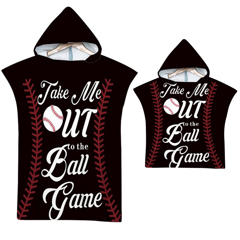 潮流球款连帽浴巾速干宽松浴袍斗B篷海边沙滩外套亲子游泳浴巾33