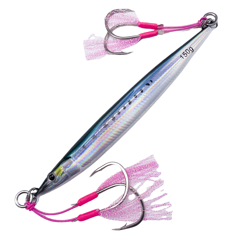 海钓快抽马鲛鱼铁板150g180g船钓刀鮁马鲛黄条鰤金枪速沉夜光路亚