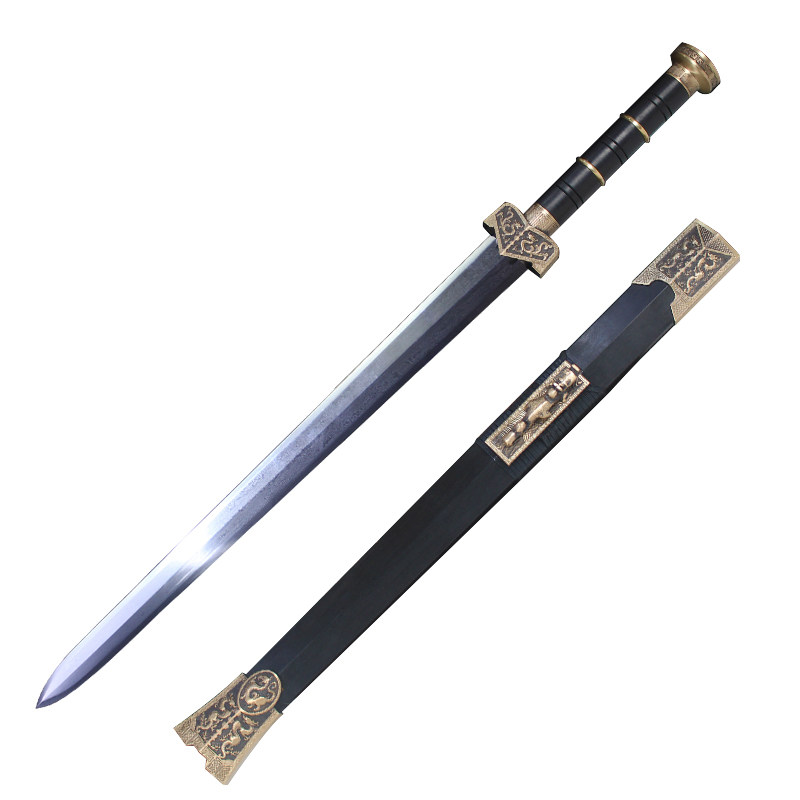 刀剑汉剑青龙剑手工一q体宝剑冷兵器锰花纹钢武术镇宅龙泉市未开