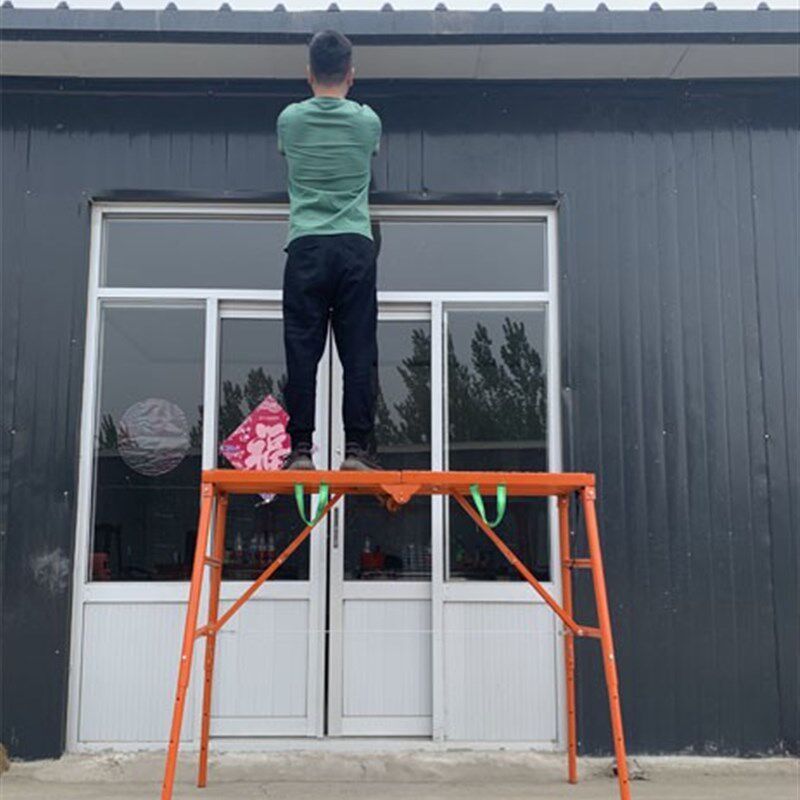 加厚圆管折叠马凳装修升降架施工刮腻子平台马镫工程梯