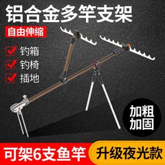 钓椅钓箱钓台双炮台支架一拖二鱼杆钓鱼竿固定器放置架杆撑杆地插